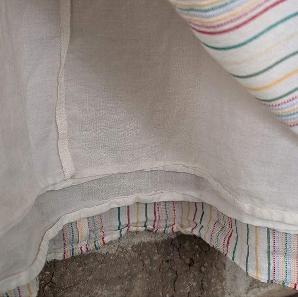 Madewell Button-Back Tiered Dress in Textural Rainbow Stripe Size 12 - Picture 9 of 12